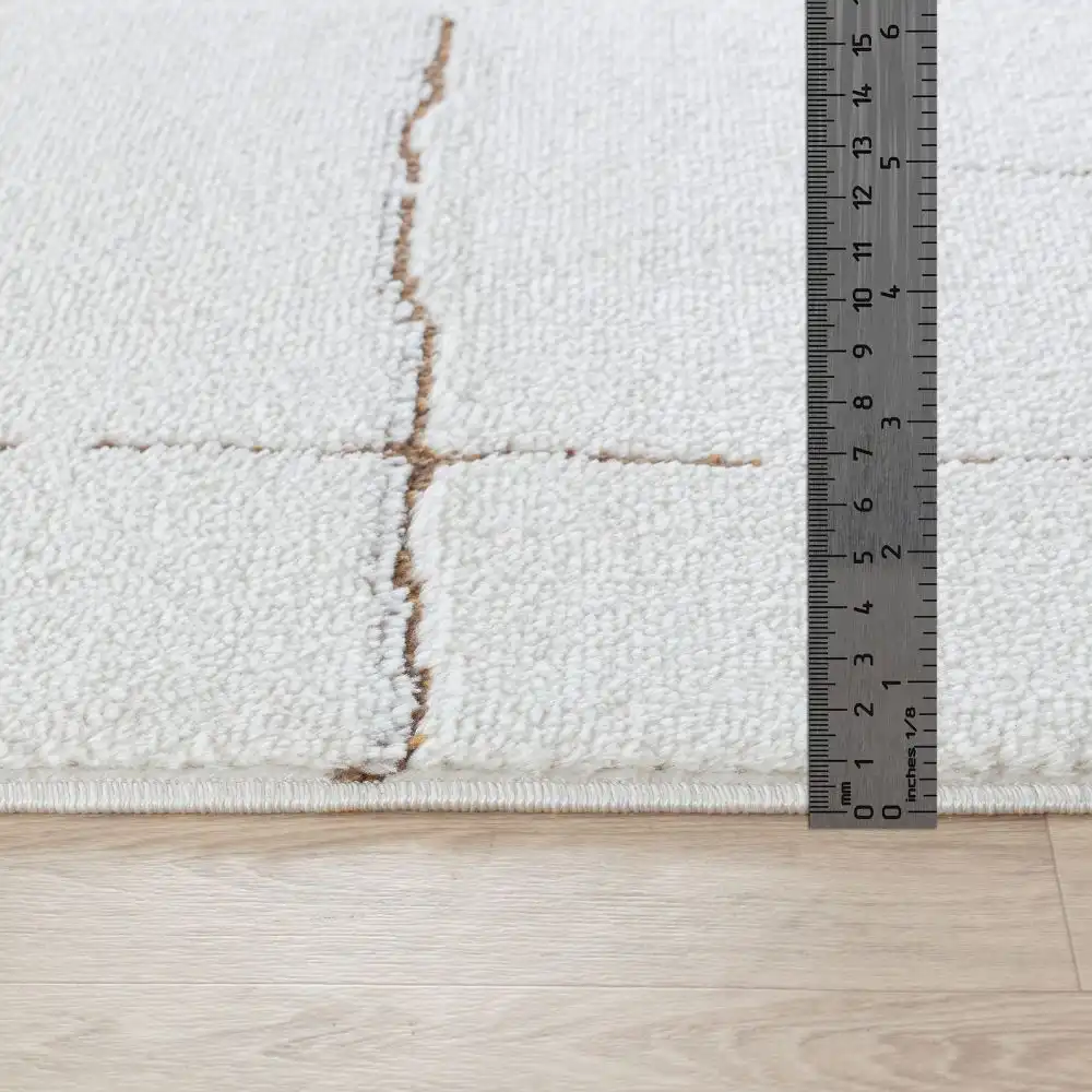 Ava Scandi Modern High Pile Ivory/Brown Rug - Image 3