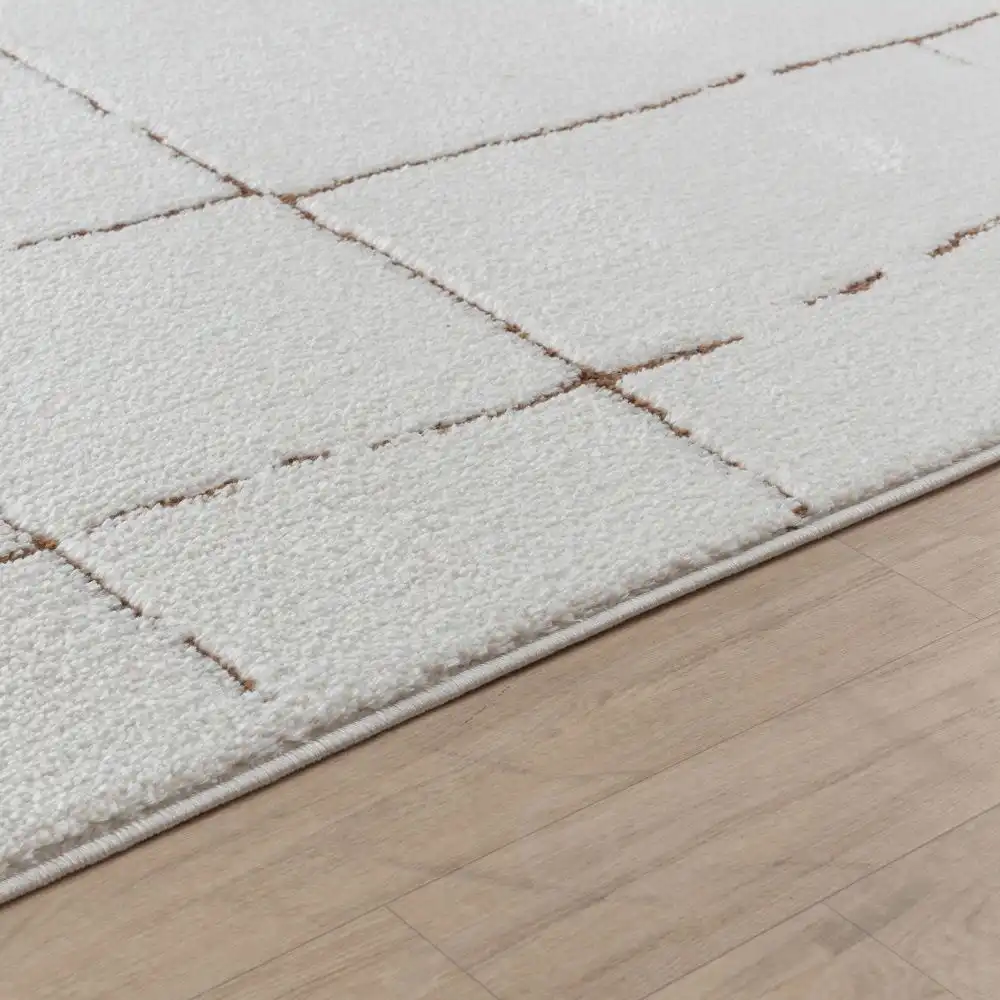 Ava Scandi Modern High Pile Ivory/Brown Rug - Image 6