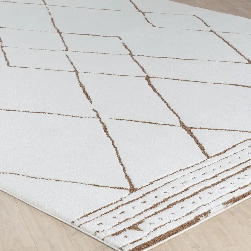 Hannah Berber Modern High Pile Ivory/Brown Rug - Image 7
