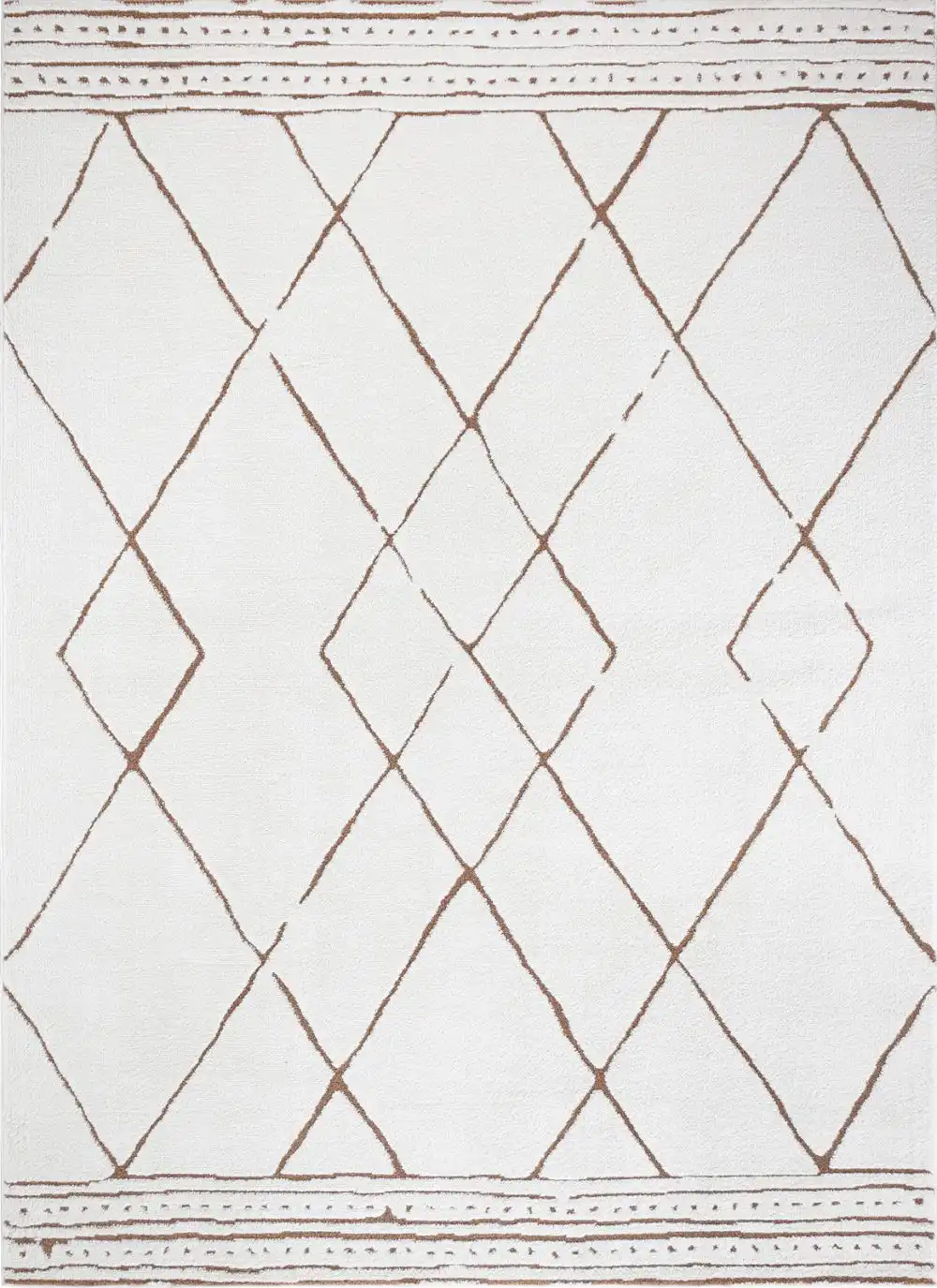 Hannah Berber Modern High Pile Ivory/Brown Rug - Image 8