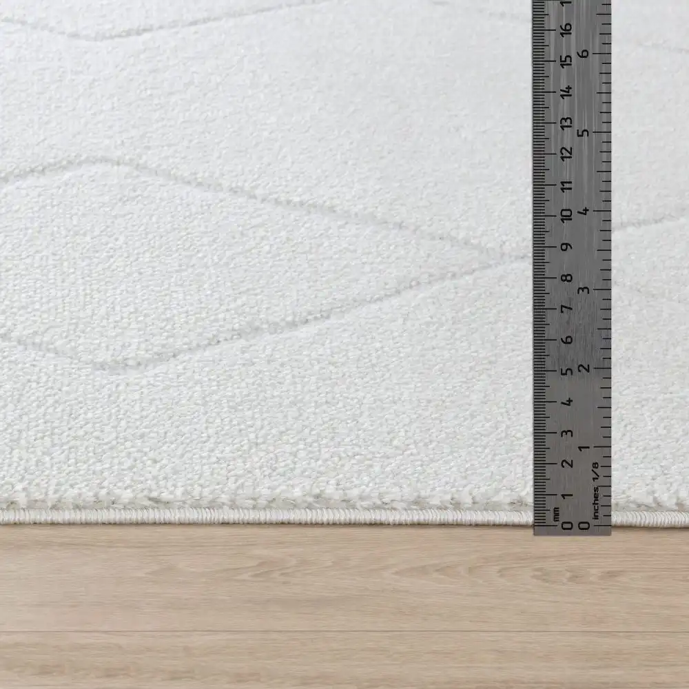 Hannah Berber Modern High Pile Ivory/Off-White Rug - Image 3