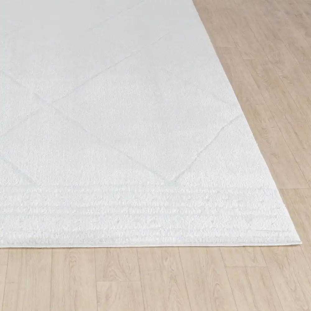 Hannah Berber Modern High Pile Ivory/Off-White Rug - Image 4