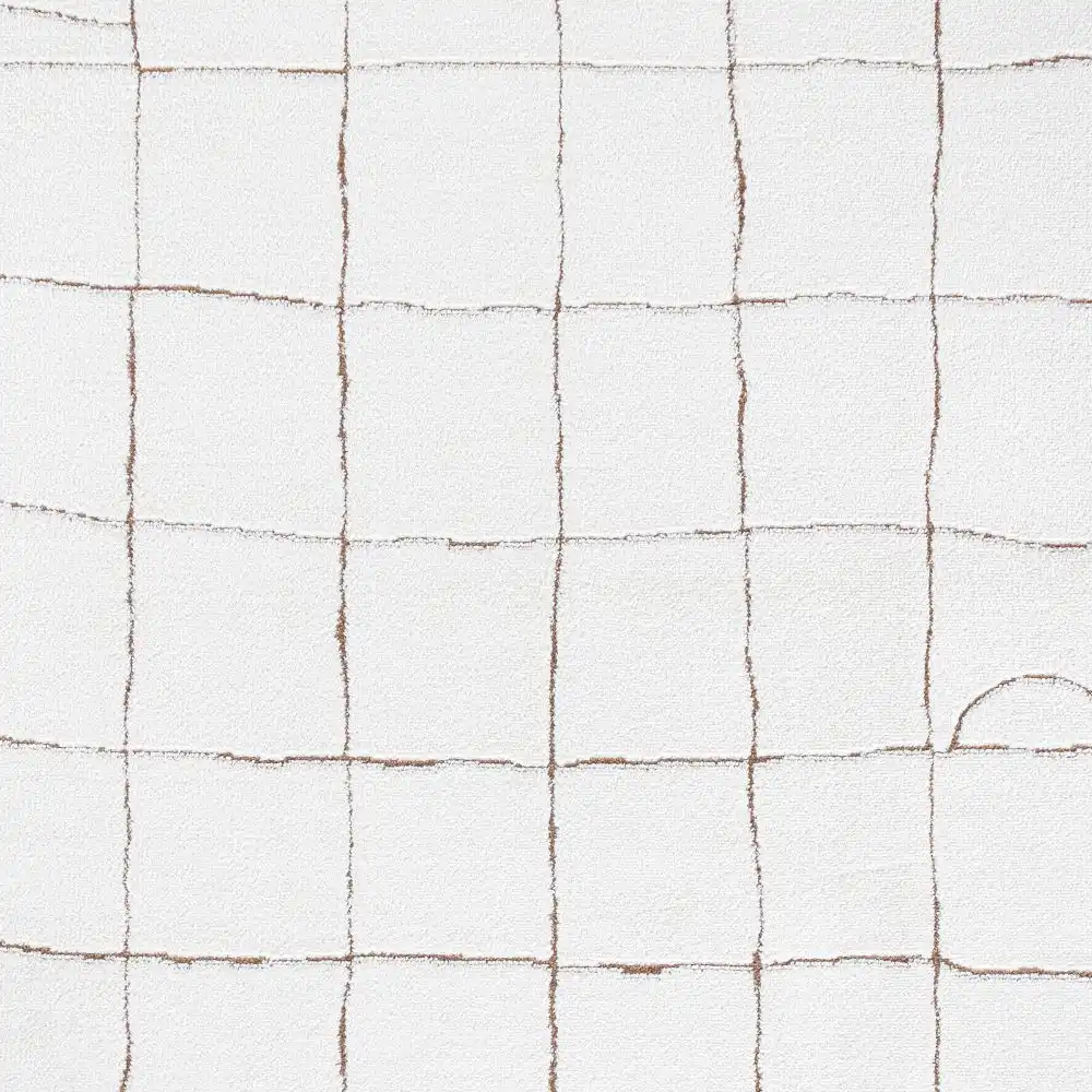Hope Scandi Modern High Pile Ivory/Brown Rug - Image 2