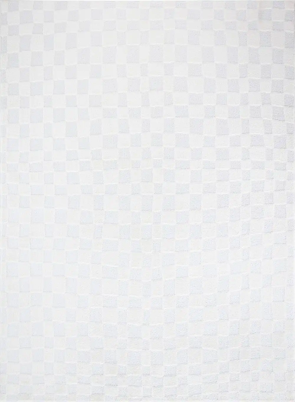 Irina Scandi Modern High Pile Off-White/Ivory Checkered Rug - Image 2