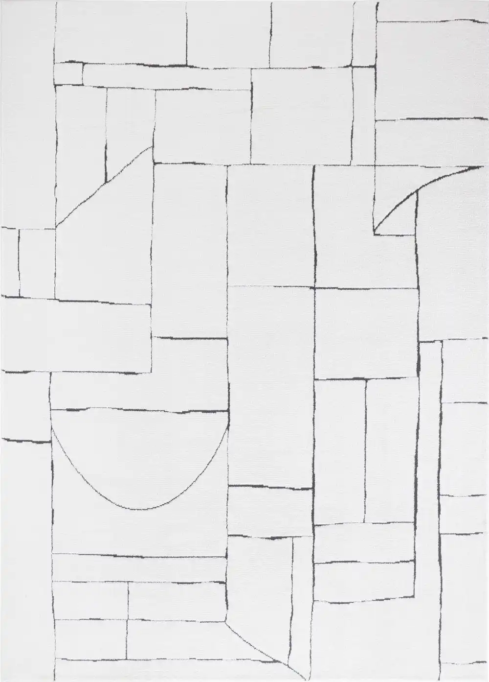 Lisa Scandi Modern High Pile Ivory/Black Rug - Image 2
