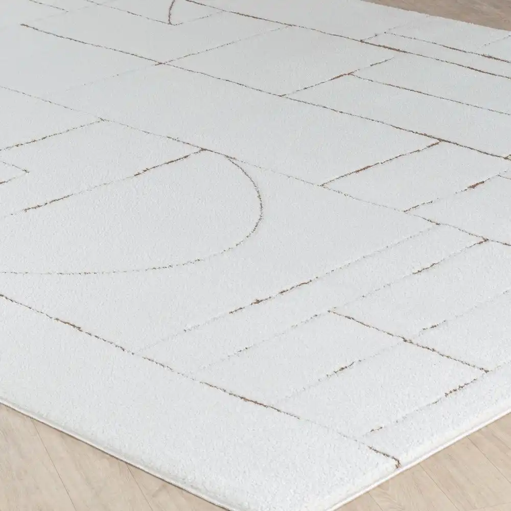 Lisa Scandi Modern High Pile Ivory/Brown Rug - Image 5