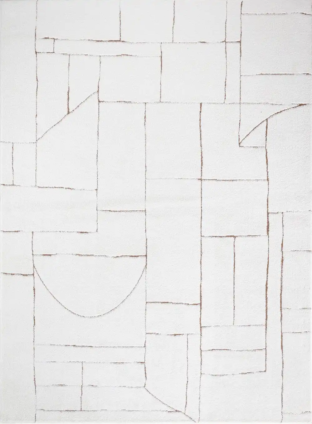 Lisa Scandi Modern High Pile Ivory/Brown Rug - Image 6