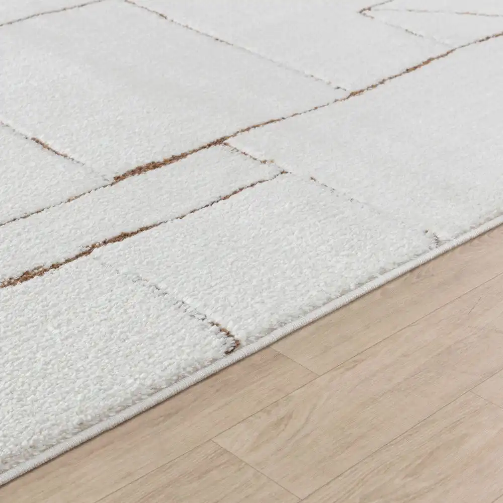 Lisa Scandi Modern High Pile Ivory/Brown Rug - Image 8