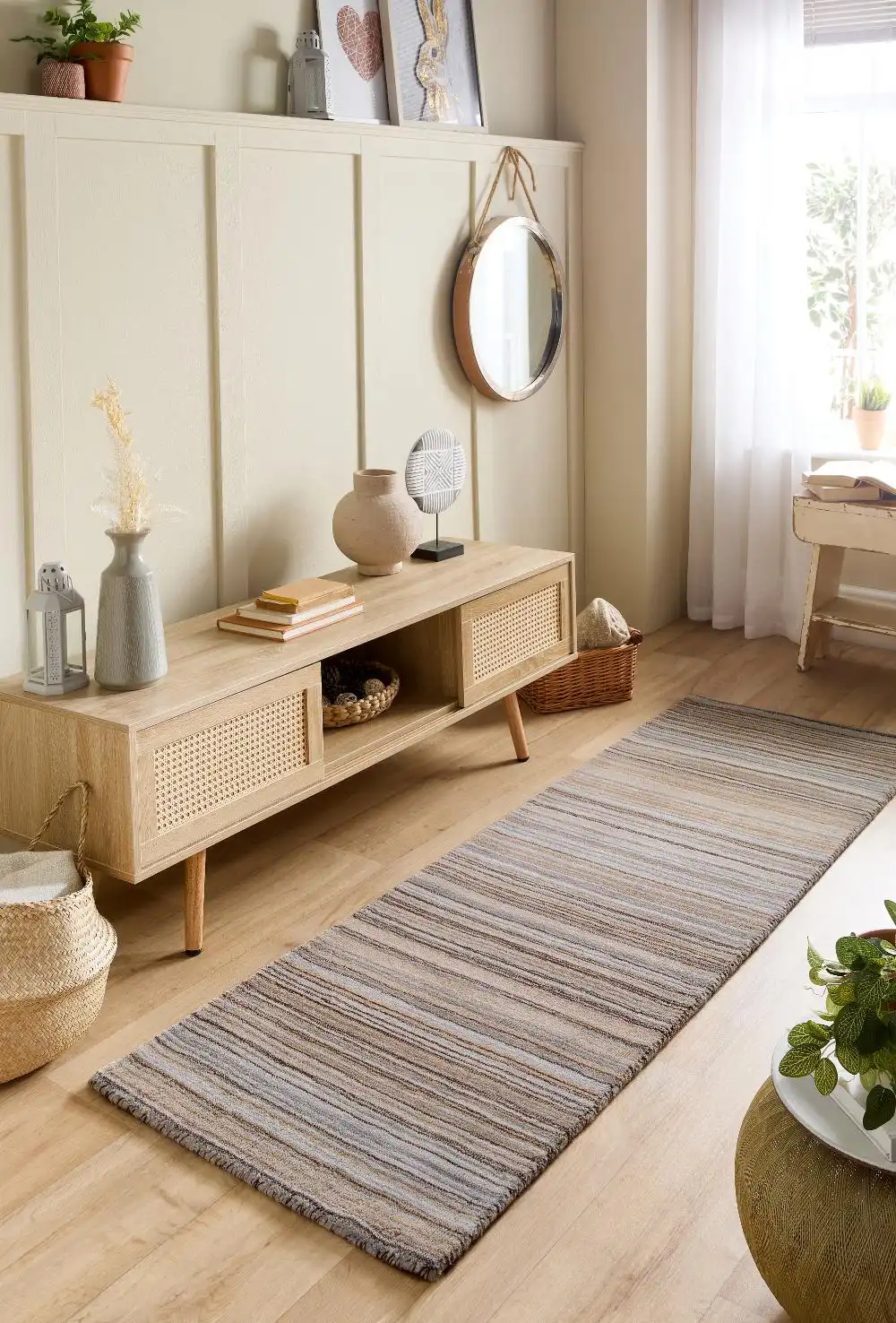 Fine Stripe Beige Rug - Image 5