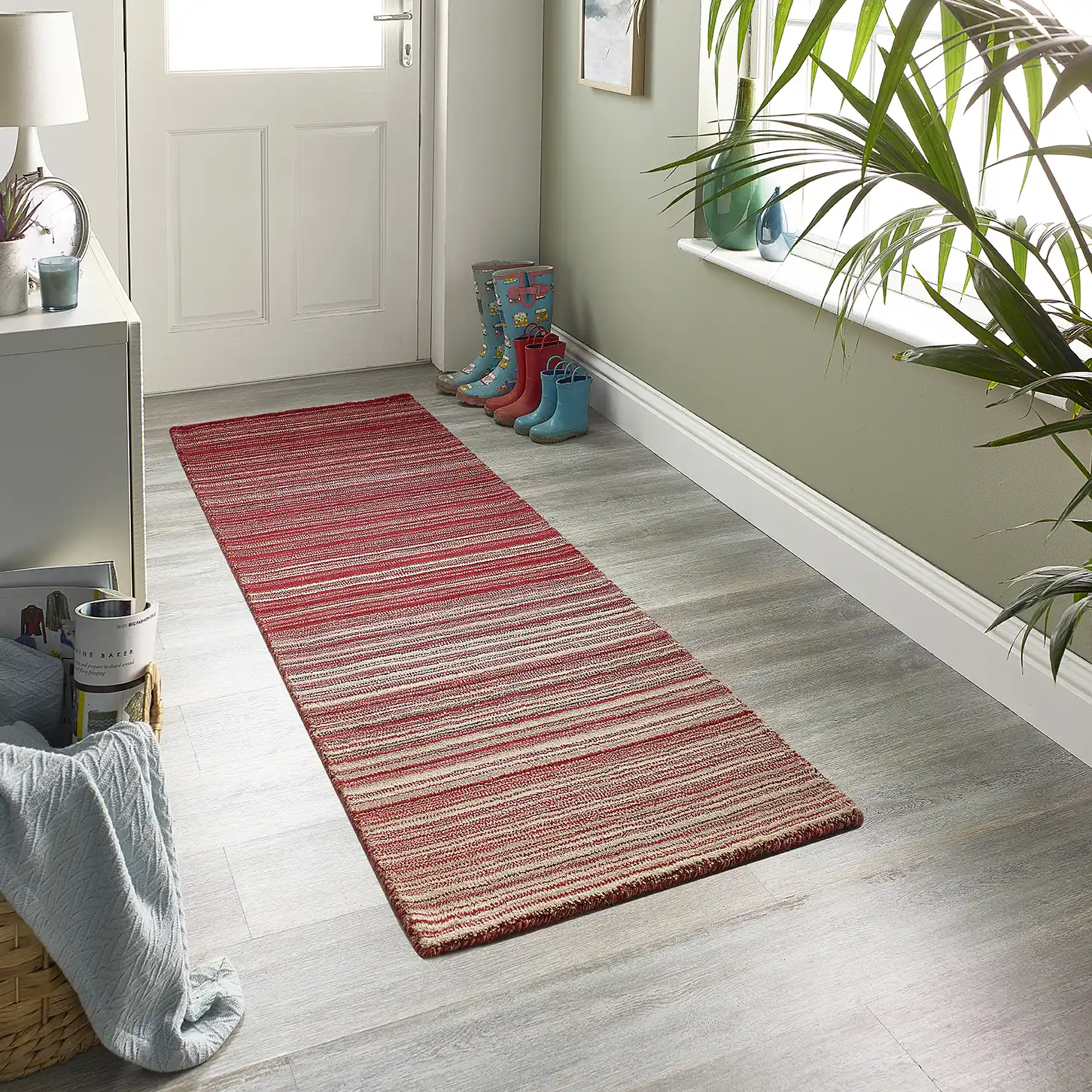 Fine Stripe Red Rug - Image 2