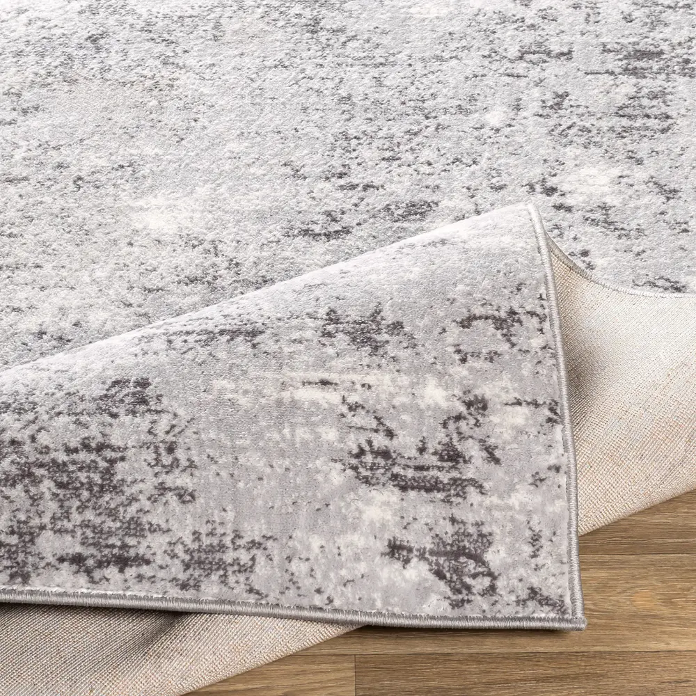 Fiona Abstract Modern Marble Silver Grey Rug - Image 10