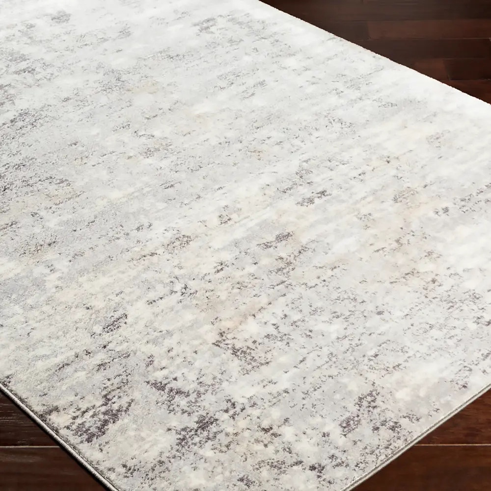 Fiona Abstract Modern Marble Silver Grey Rug - Image 2