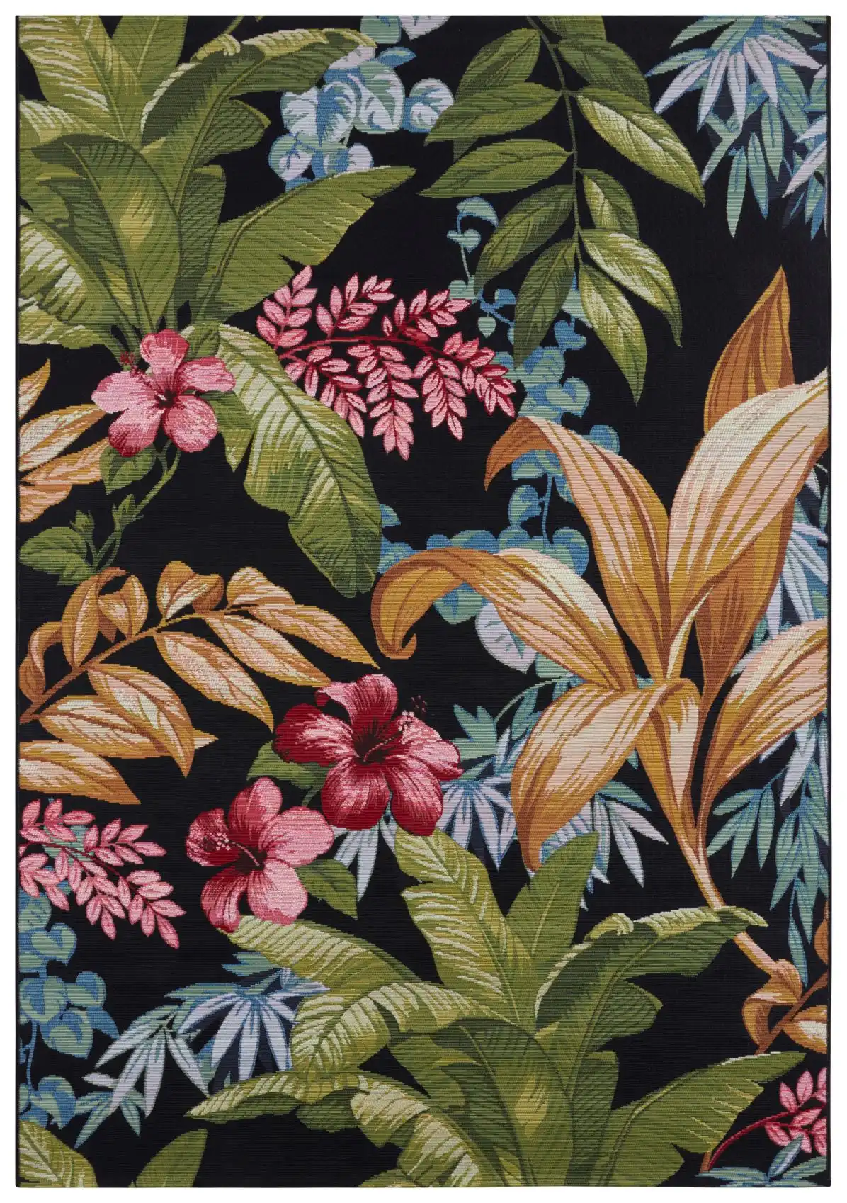 Flair 105620 Tropical Flowers Black Rug - Image 2