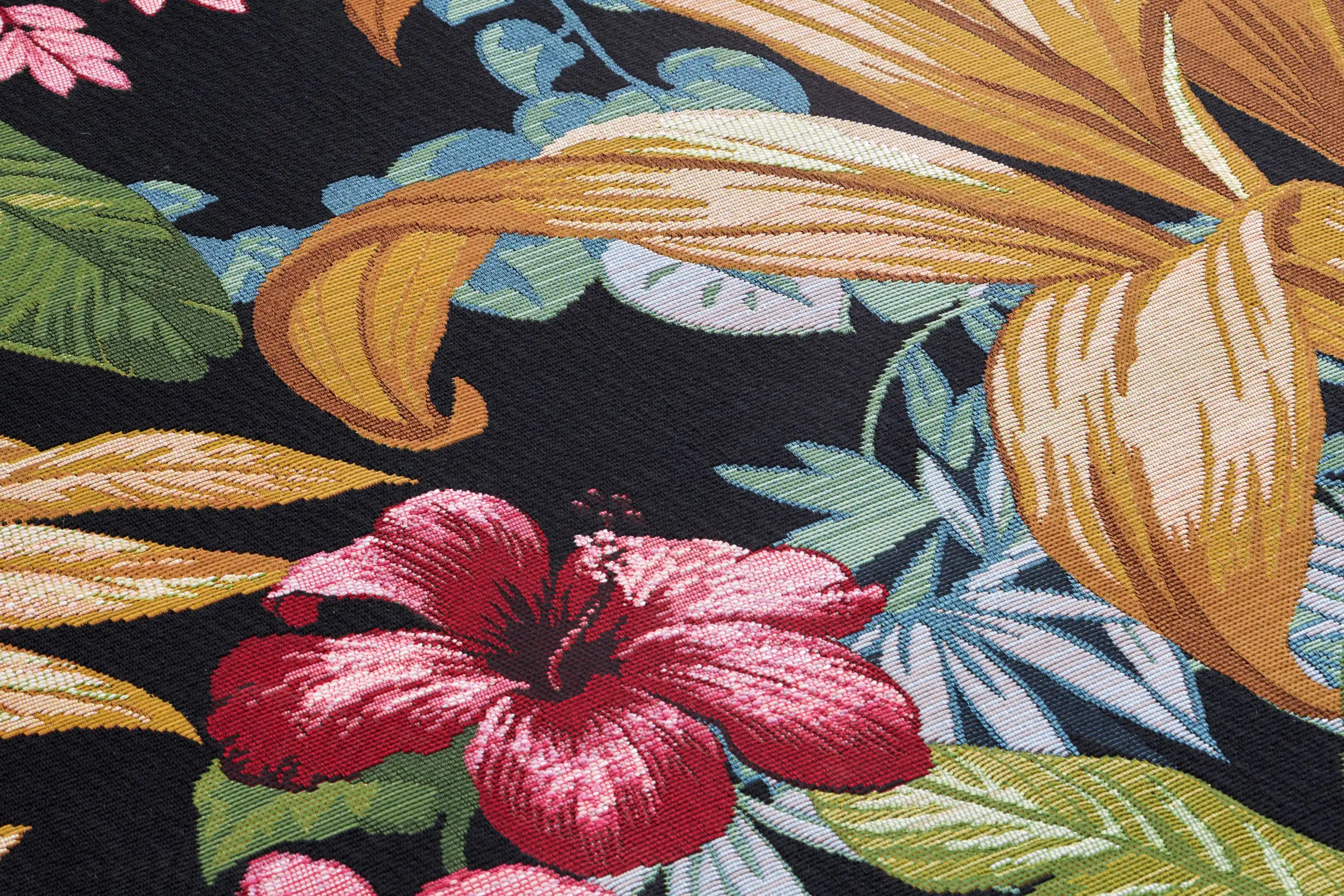 Flair 105620 Tropical Flowers Black Rug - Image 3