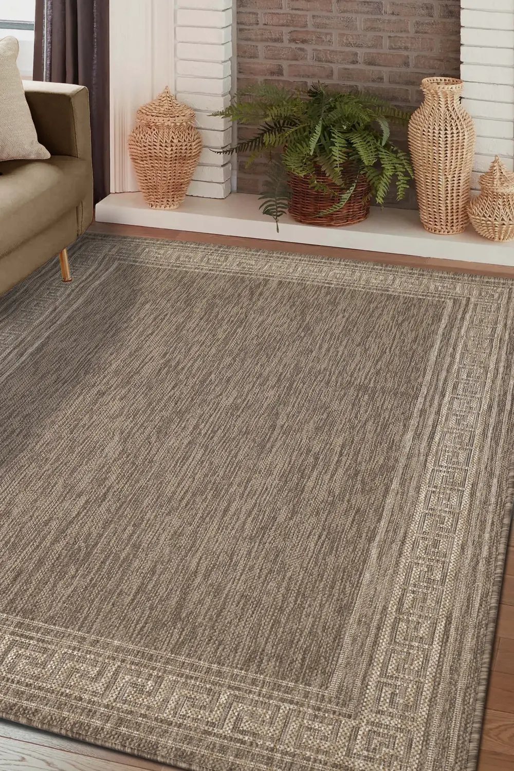FLATWEAVE GEL Greek Key Latte