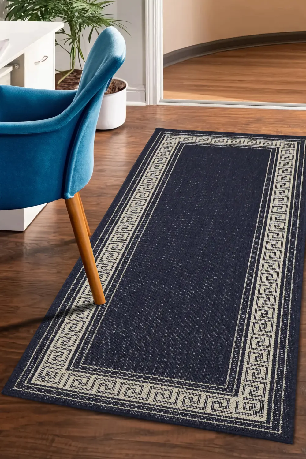 FLATWEAVE GEL Greek Key Navy - Image 3