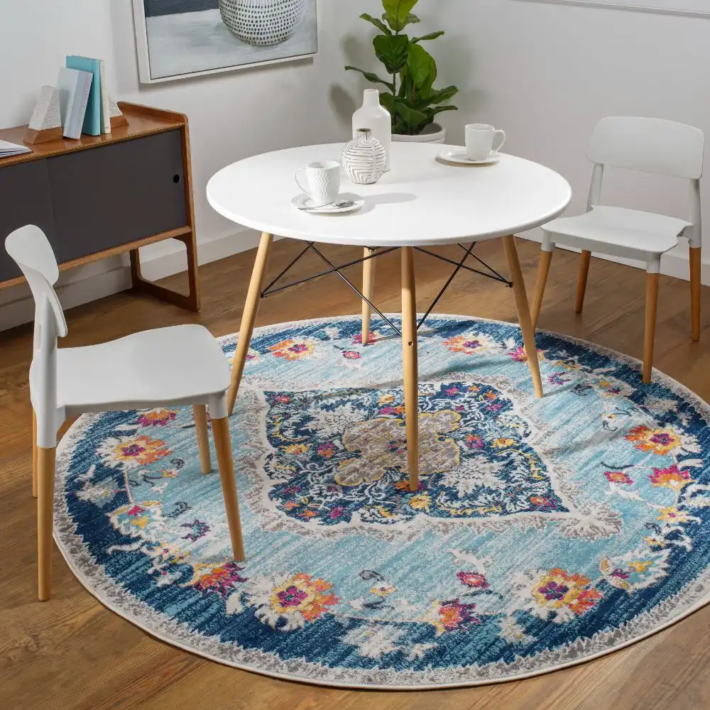 Romy Vintage Oriental Boho Blue Rug - Image 2