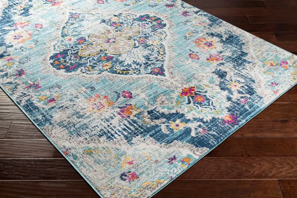 Romy Vintage Oriental Boho Blue Rug - Image 7