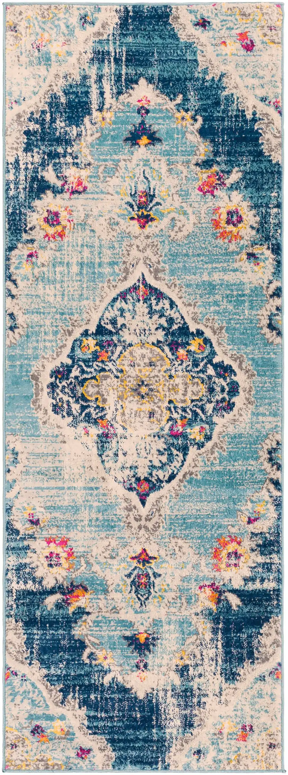 Romy Vintage Oriental Boho Blue Rug - Image 9
