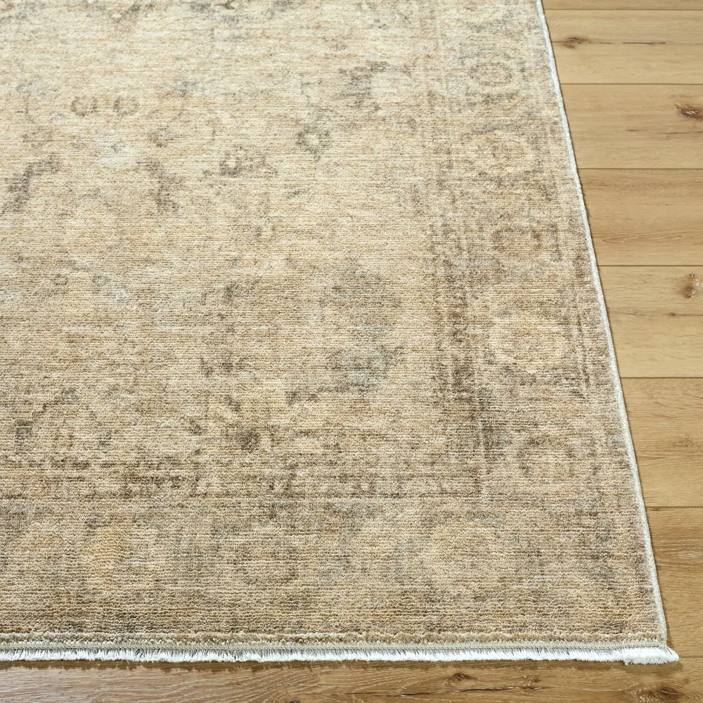 Galey Alix Fetscher II-Vintage Beige Green Traditional Fringe Living Dining Bedroom Rug GAHU2301 - Image 6