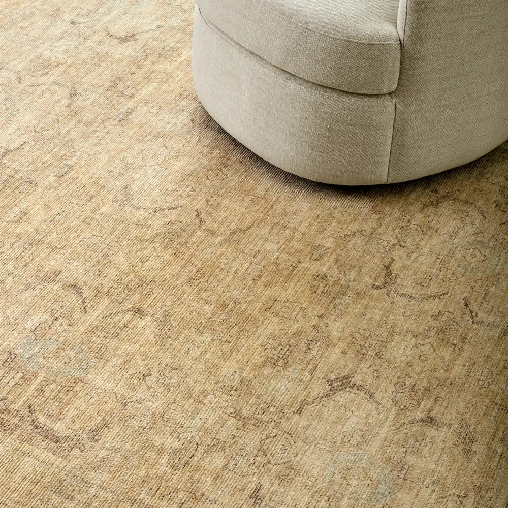 Galey Alix Fetscher V-Vintage Brown Green Traditional Fringe Living Dining Bedroom Rug GAHU2304 - Image 2