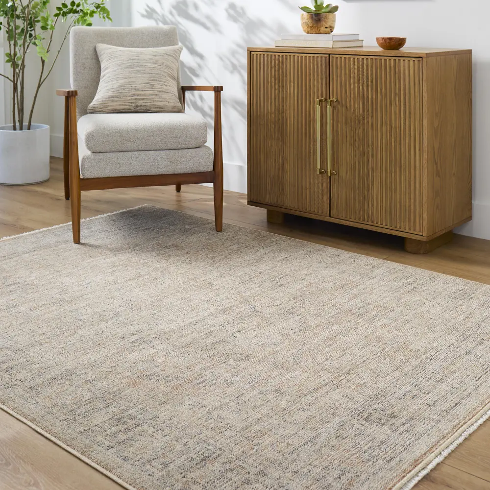 Galey Alix Maria Elena III-Vintage Brown Beige Blue Traditional Fringe Living Dining Bedroom Rug GADA2302 - Image 2
