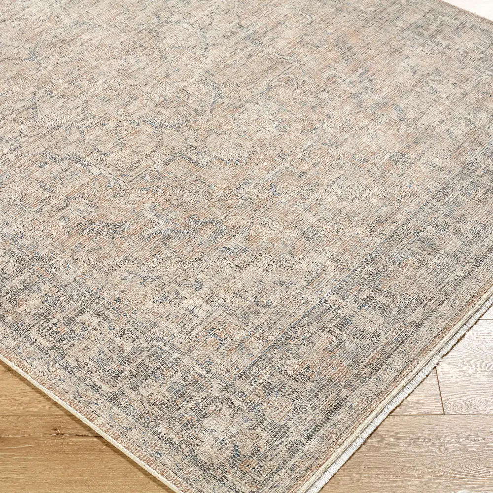 Galey Alix Maria Elena III-Vintage Brown Beige Blue Traditional Fringe Living Dining Bedroom Rug GADA2302 - Image 6