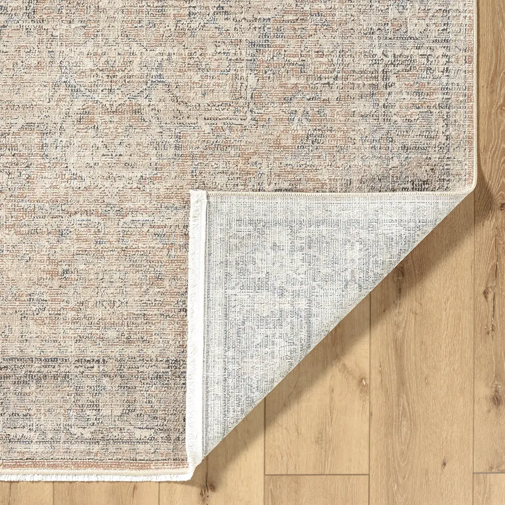 Galey Alix Maria Elena III-Vintage Brown Beige Blue Traditional Fringe Living Dining Bedroom Rug GADA2302 - Image 7