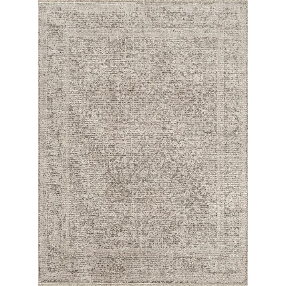 Galey Alix Maria Elena V-Vintage Ivory Brown Traditional Fringe Living Dining Bedroom Rug GADA2304 - Image 5