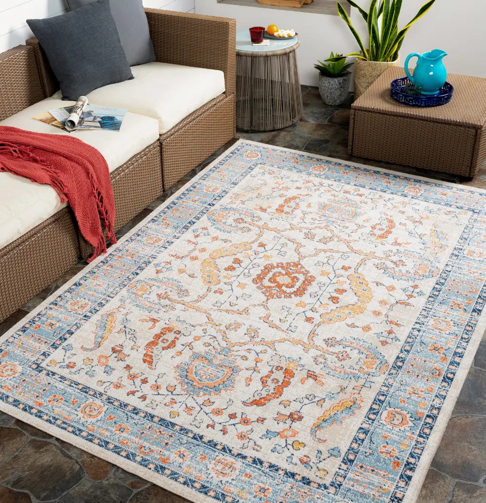 Galilea In- & Outdoor Oriental Boho Burnt Orange Rug - Image 6