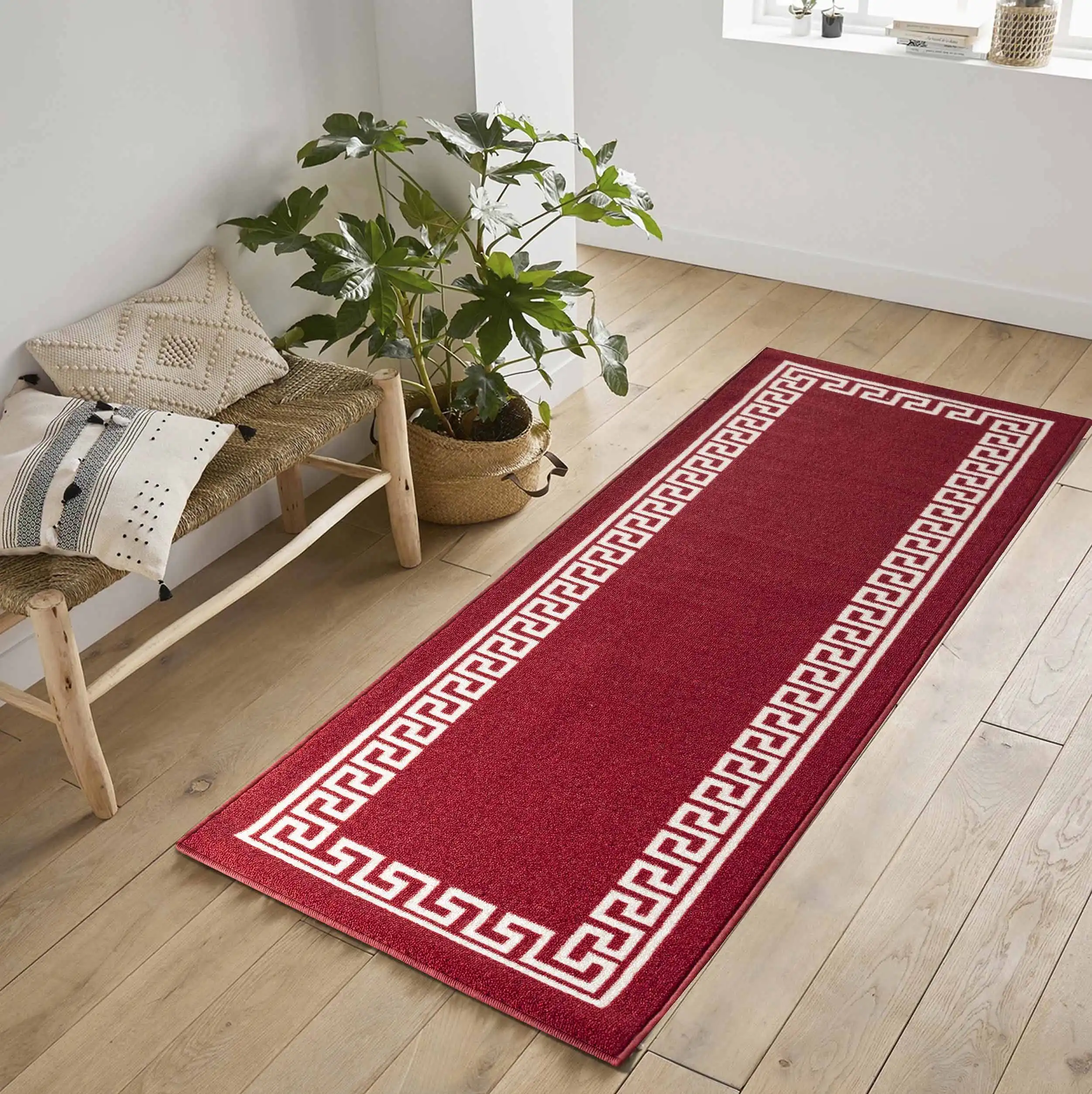 Washable Gel-Back Havana 413 Red Cream Rug - Image 4