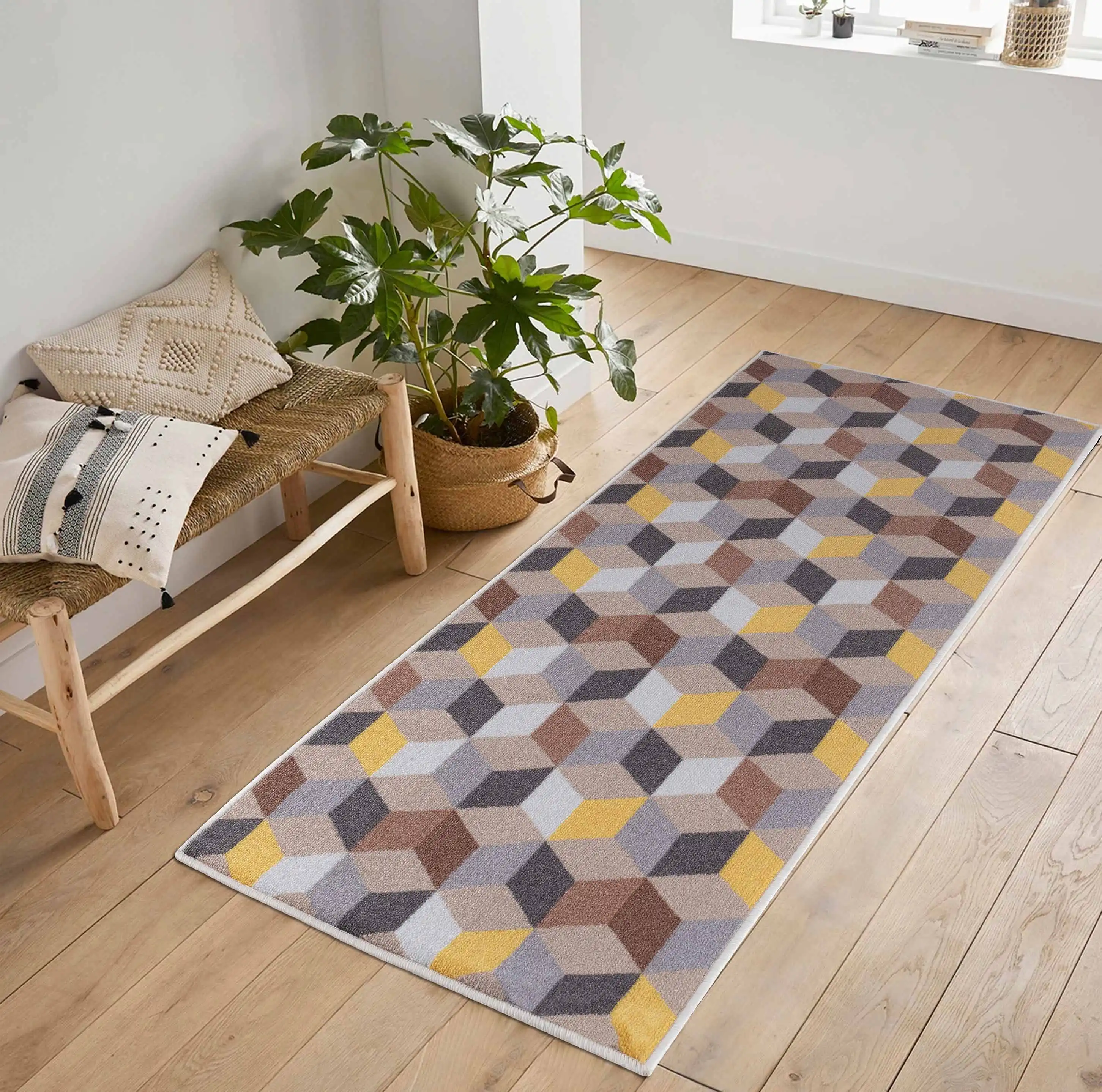 Washable Gel-Back Havana Arrow Gold Rug - Image 4