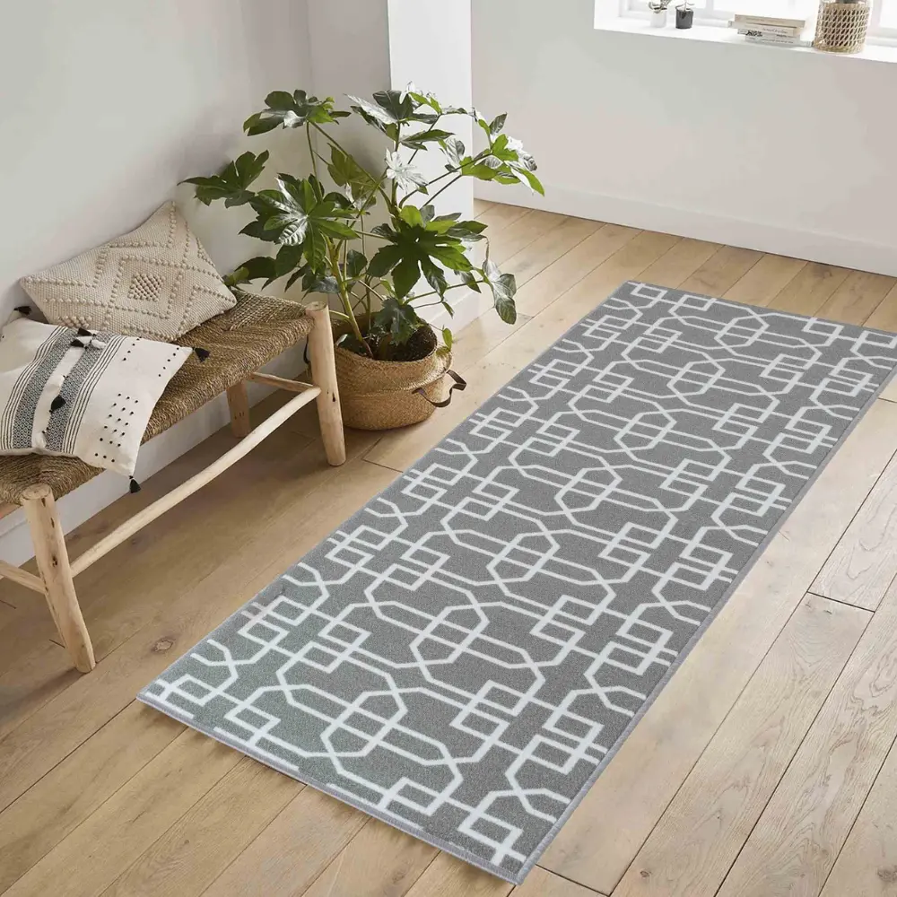 Washable Gel-Back Havana Siam Grey Cream Rug - Image 4