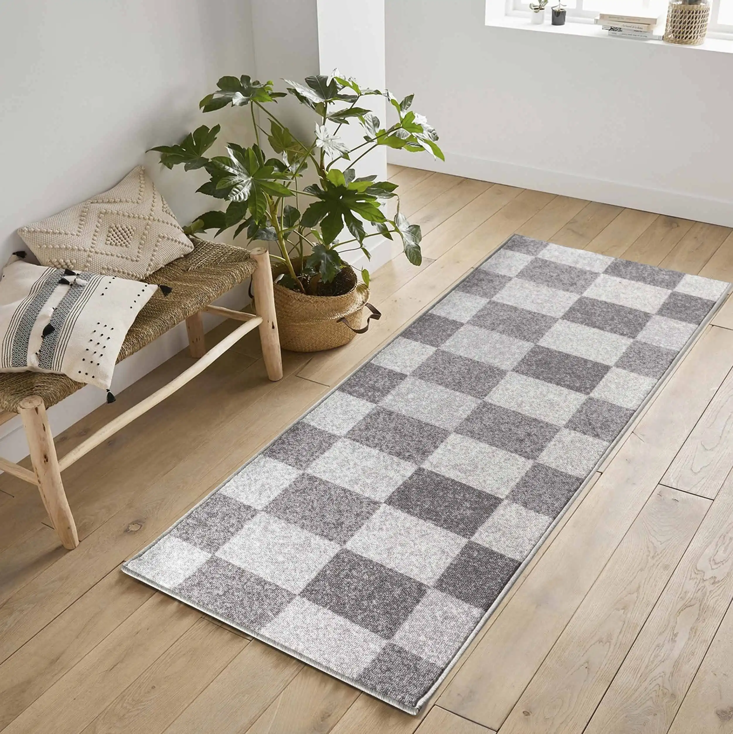 Washable Gel-Back Havana Square Grey Rug - Image 3