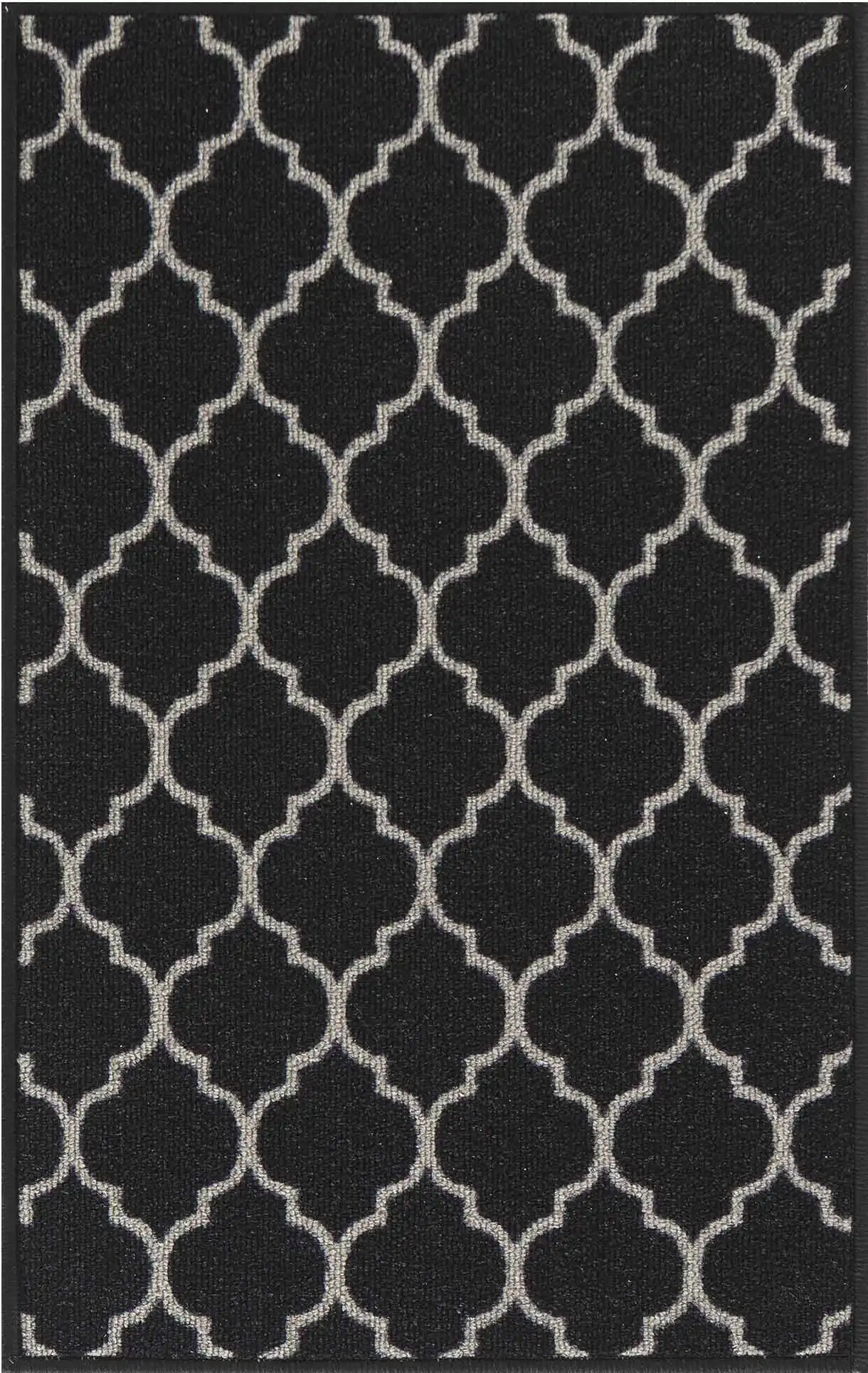 Washable Gel-Back Havana Trellis Black Rug - Image 2