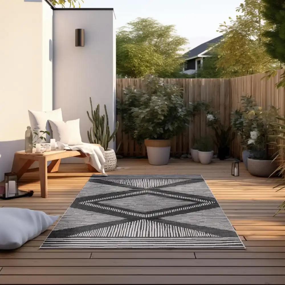 Gemini Reversible 106014 Black Rug