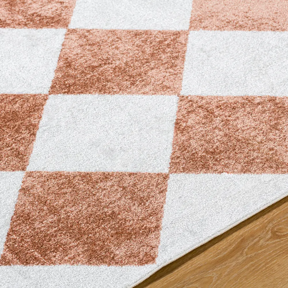 Ghislaine Machine Washable Modern Boho Diamond Rust Rug - Image 3