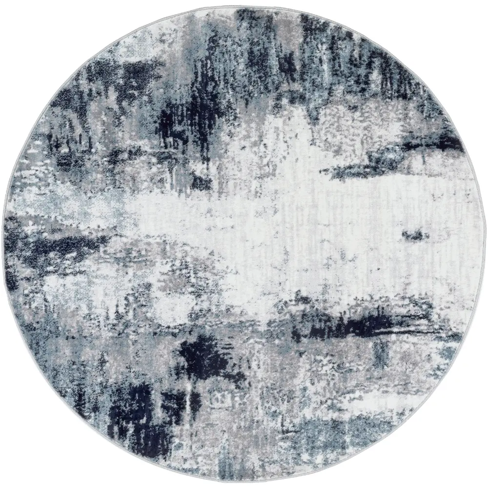Giulia Abstract Modern Marble Aqua/Navy Rug - Image 13