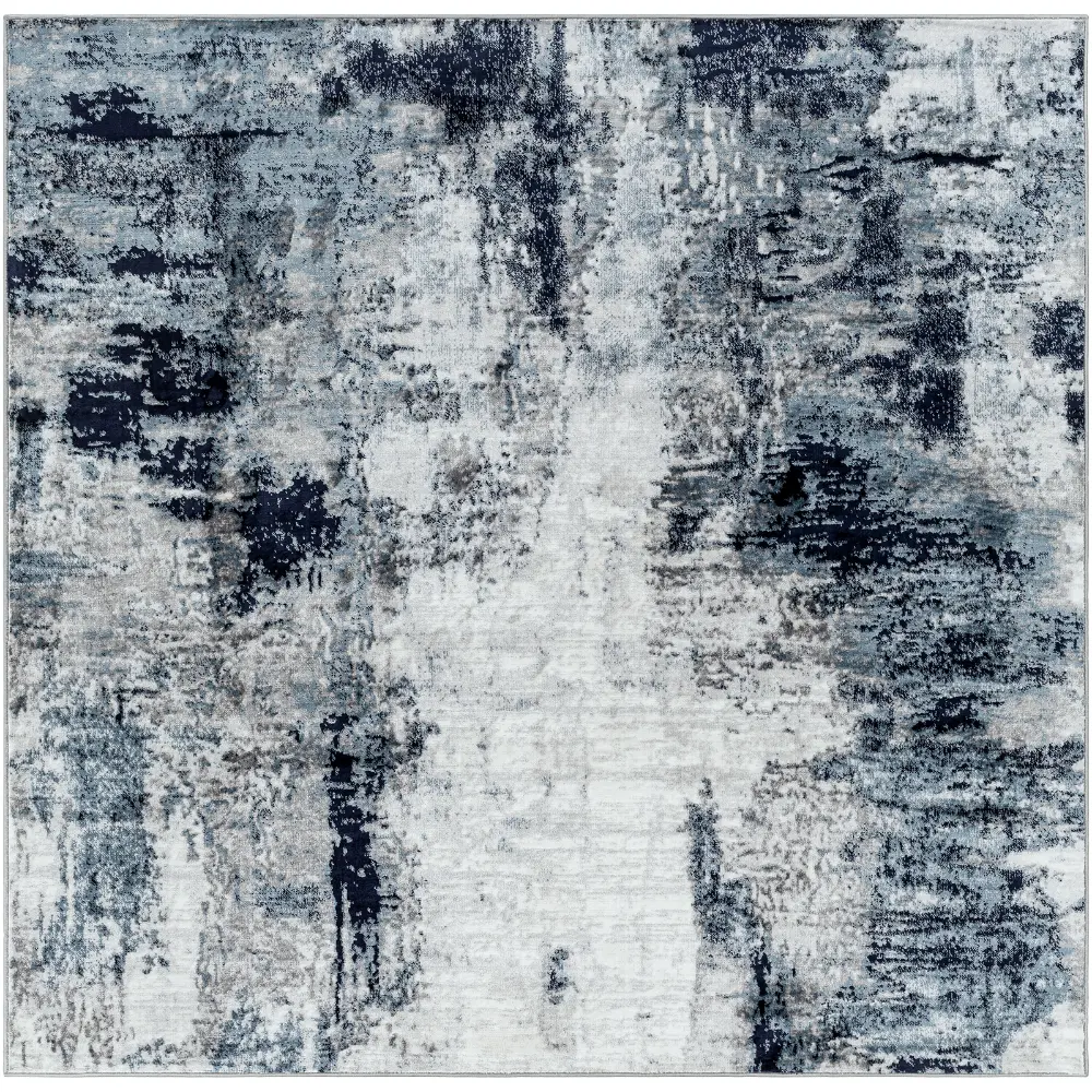 Giulia Abstract Modern Marble Aqua/Navy Rug - Image 14