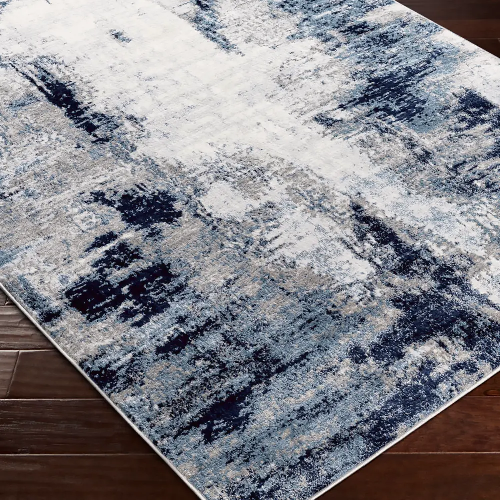 Giulia Abstract Modern Marble Aqua/Navy Rug - Image 16