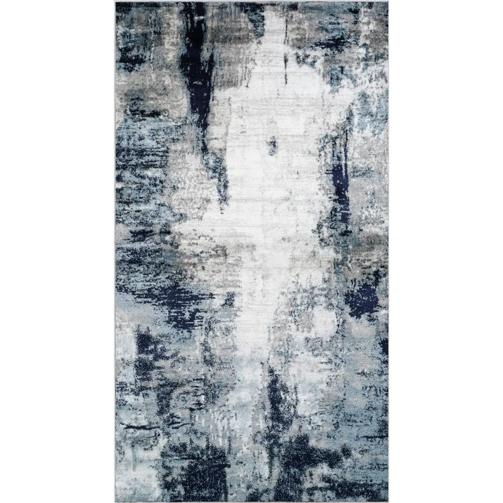 Giulia Abstract Modern Marble Aqua/Navy Rug - Image 5
