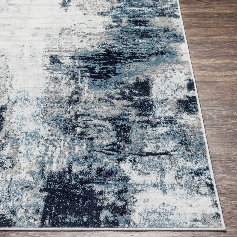 Giulia Abstract Modern Marble Aqua/Navy Rug - Image 8