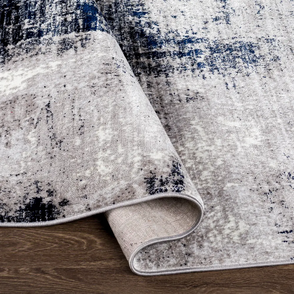Giulia Abstract Modern Marble Black Rug - Image 8