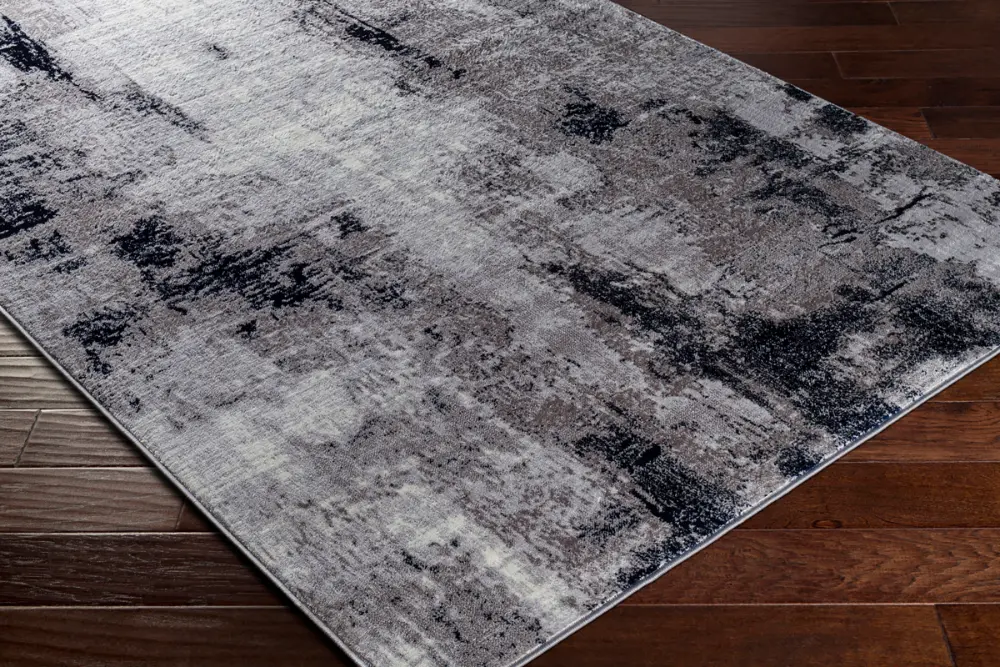 Giulia Abstract Modern Marble Grey Rug - Image 8