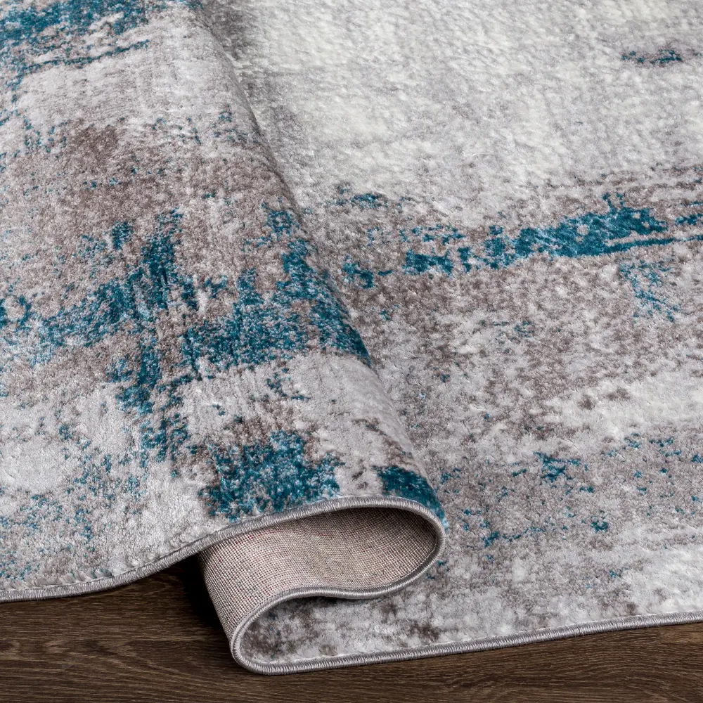 Giulia Abstract Modern Marble Medium Grey Rug - Image 2
