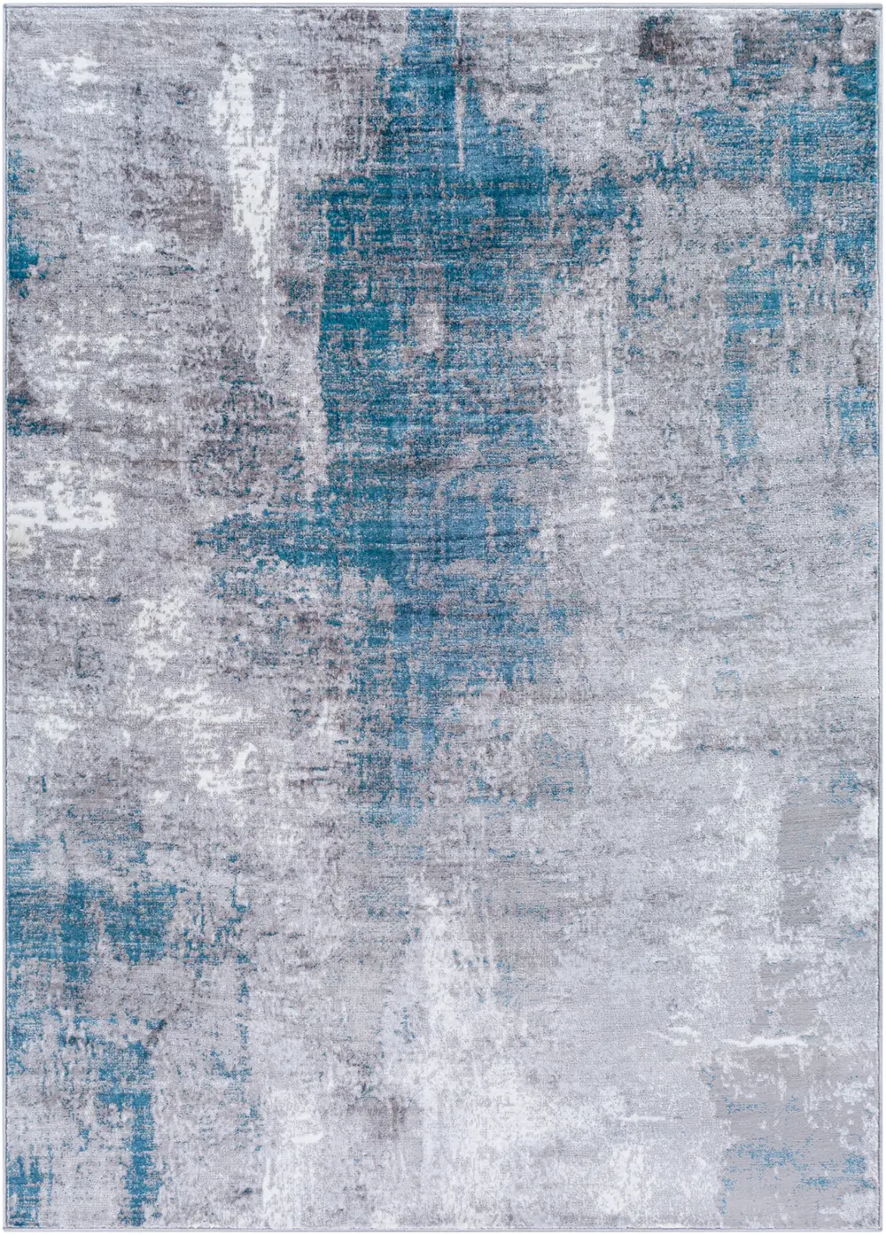 Giulia Abstract Modern Marble Teal Rug - Image 3