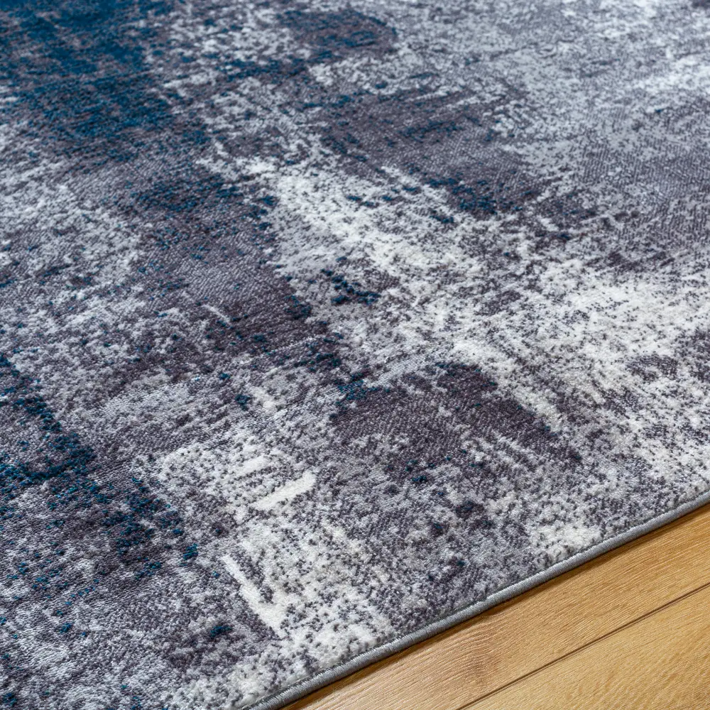 Giulia Abstract Modern Marble Teal Rug - Image 6