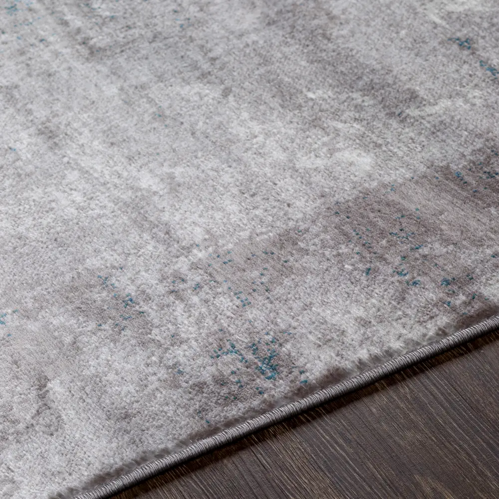 Giulia Abstract Modern Marble Teal Rug - Image 9