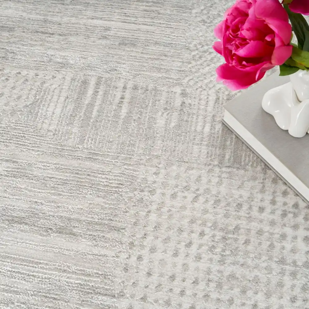 Glitz Nourison GLZ 09 Silver Grey Rug - Image 2