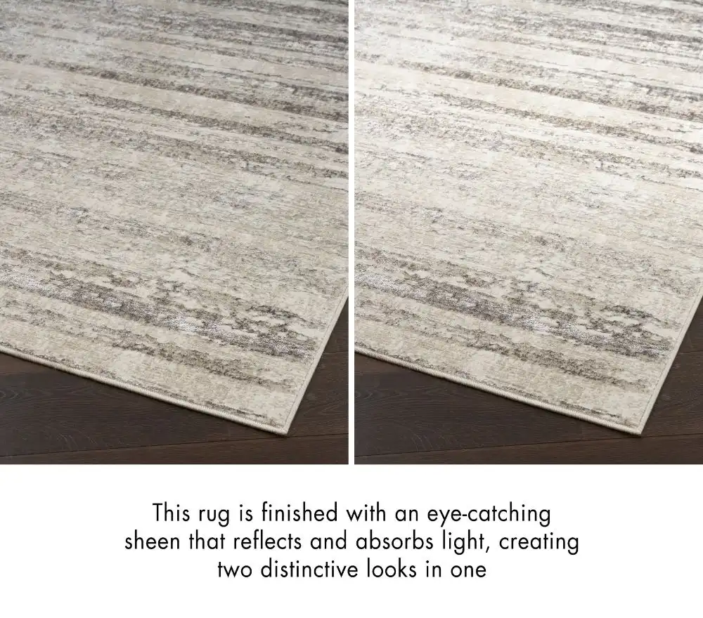 Glitz Nourison GLZ 10 Cream Grey Rug - Image 5